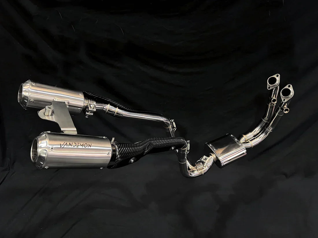 Vandemon CFMOTO 450SR Double-Sided Swingarm Model Stainless Steel / Titanium High Mount Exhaust System CFMOTO450SRSSHMEXHA VA-104