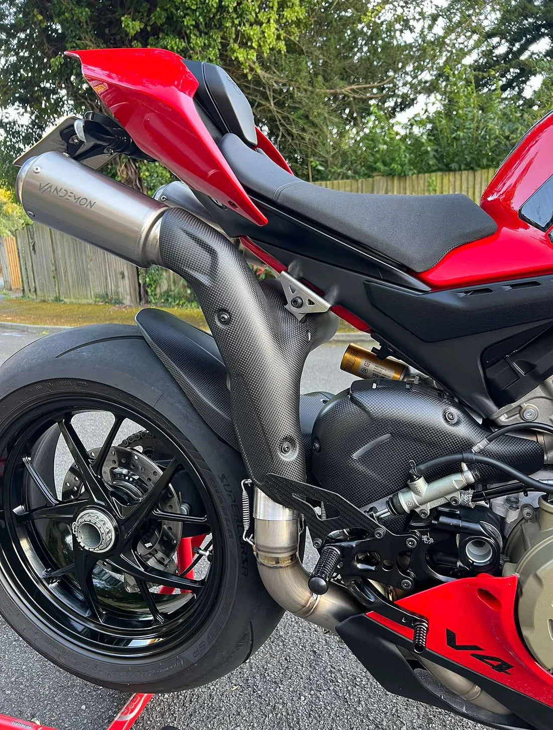 Vandemon Ducati Panigale V4,V4S,V4R & Streetfighter V4 2018-24 Titanium High Mount Exhaust System DUCV4PANHMEXHMESA VA-124