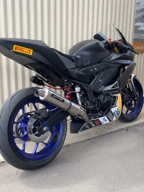 Vandemon Yamaha YZF-R3 MT-03 YZF-R25 Vandemon Stainless Steel Headers, Titanium Muffler YAMAR300EXHSSBRA VA-83