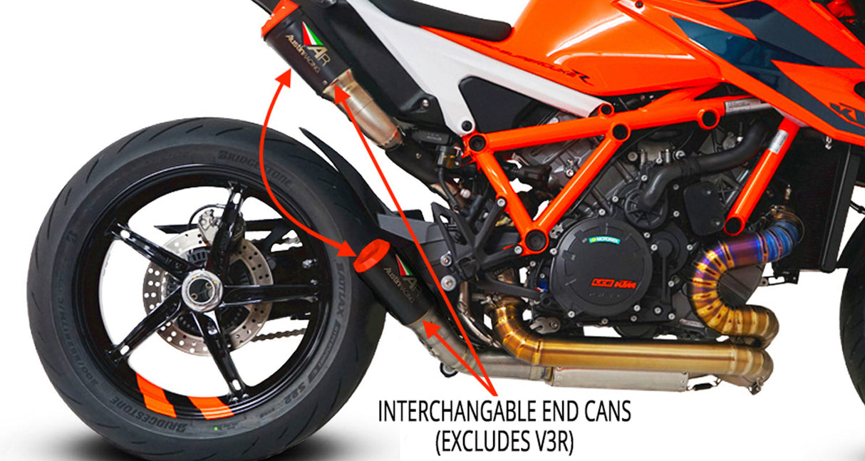 Austin Racing GP1RS Black mufflers FULL EXHAUST SYSTEM 2020 - 2023 KTM SUPERDUKE 1290 AR0006