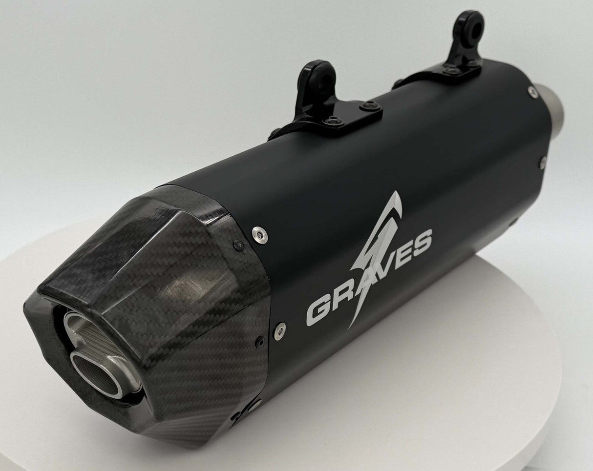 Grraves 2024 KTM 350/450/500 EXC-F, XCF-W, Six Days - Husqvarna - GasGas Multi Fitment DualSport Stainless Exhaust - Black EXK-24EXC-SOSAK