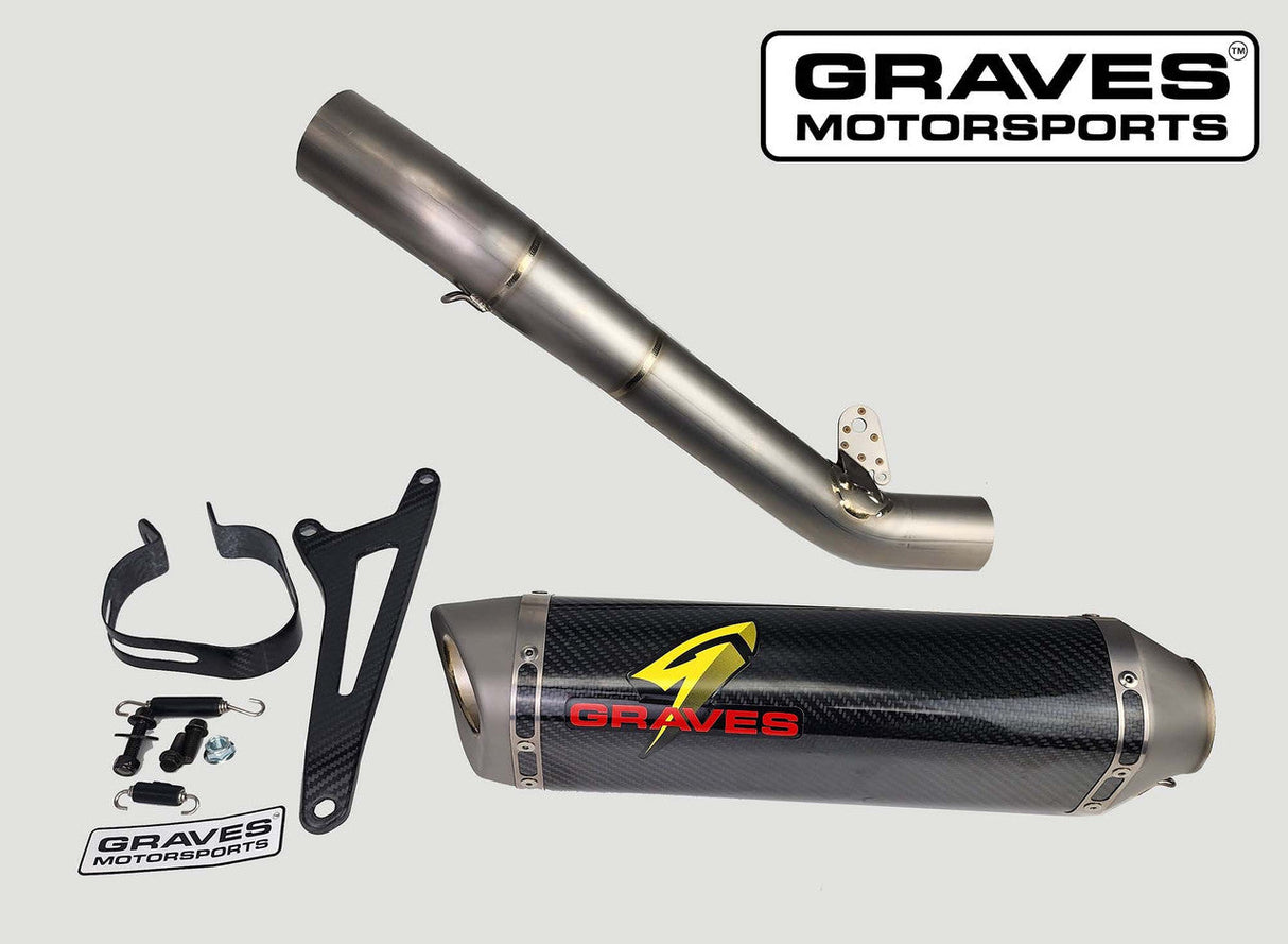 Graves Motorsports Works2 Cat Back Exhaust Zzx6r 2019- 2024 Exk-19zx6-Cbtcw