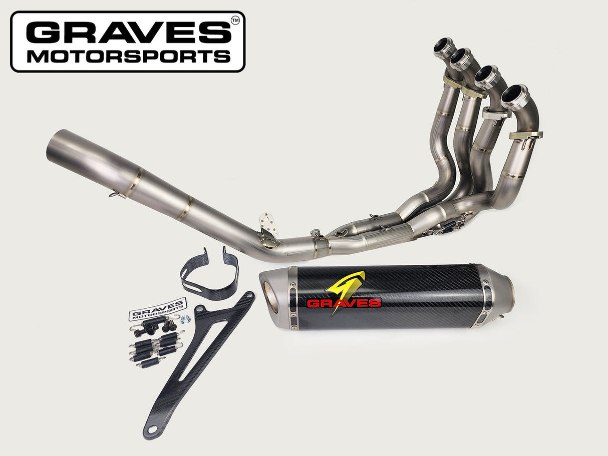 Graves Motorsports Works2 Carbon Full Exhaust System Zx6r 2019-2024 Exk-19zx6-Ftcw2