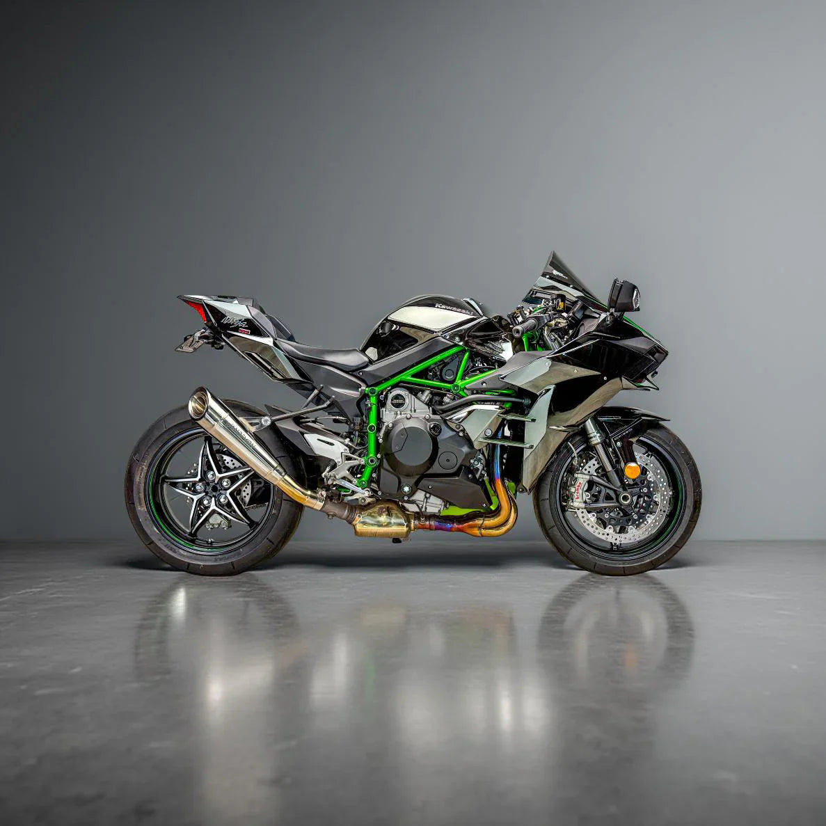 Vandemon Ninja H2 H2R Titanium Slip-On 2015-2025 2026 KAWAH2TIMUFPOLA VA-142