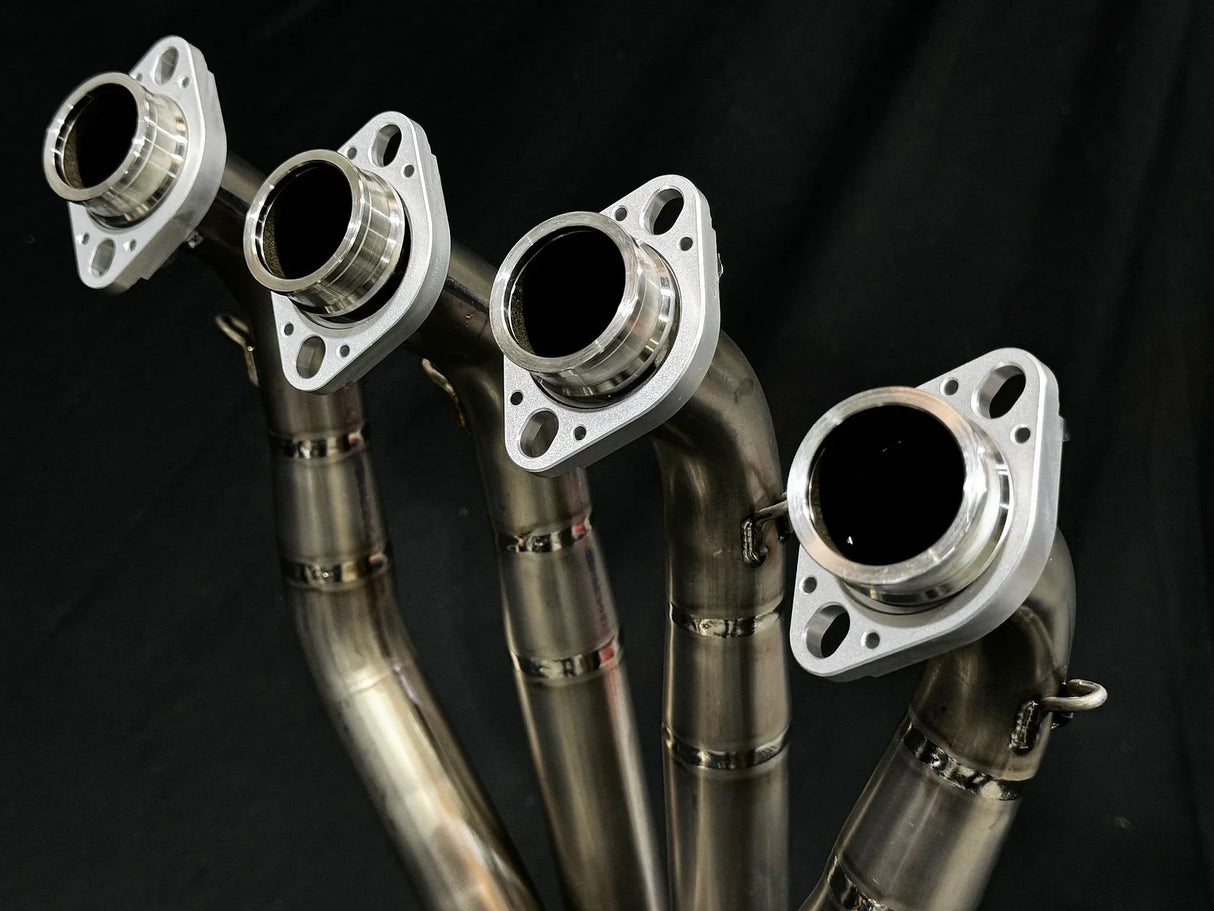 Vandemon Kawasaki Z1000 Vandemon Dual Titanium Exhaust System with Carbon Fibre Mufflers KAWAZ10TIEXHTWINCFA VA-166
