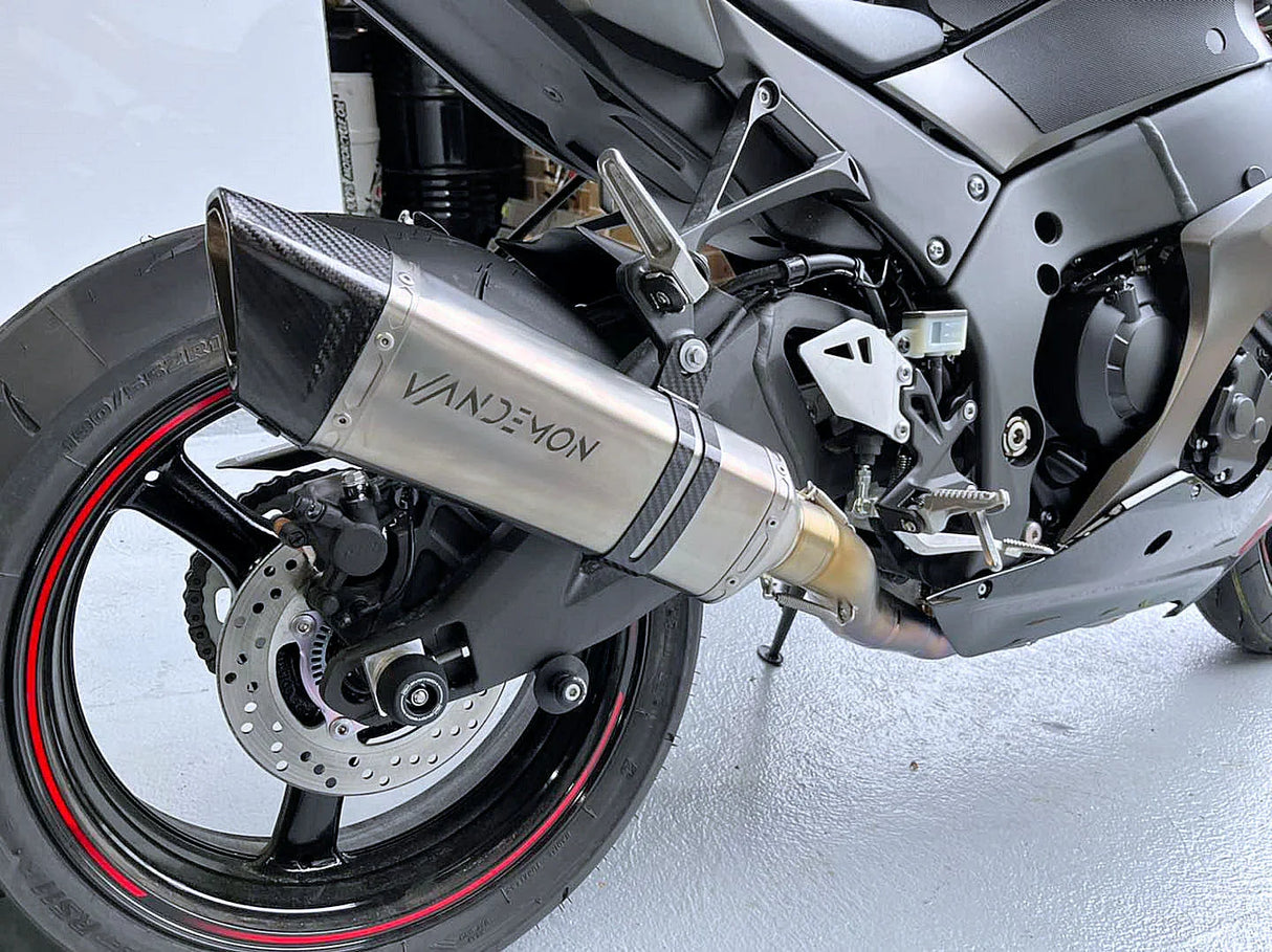 Vandemon ZX10R /ZX10RR 2011-2025 Titanium full Exhaust system with Carbon Fiber tip KAWAZX10EXTICFBA VA-89