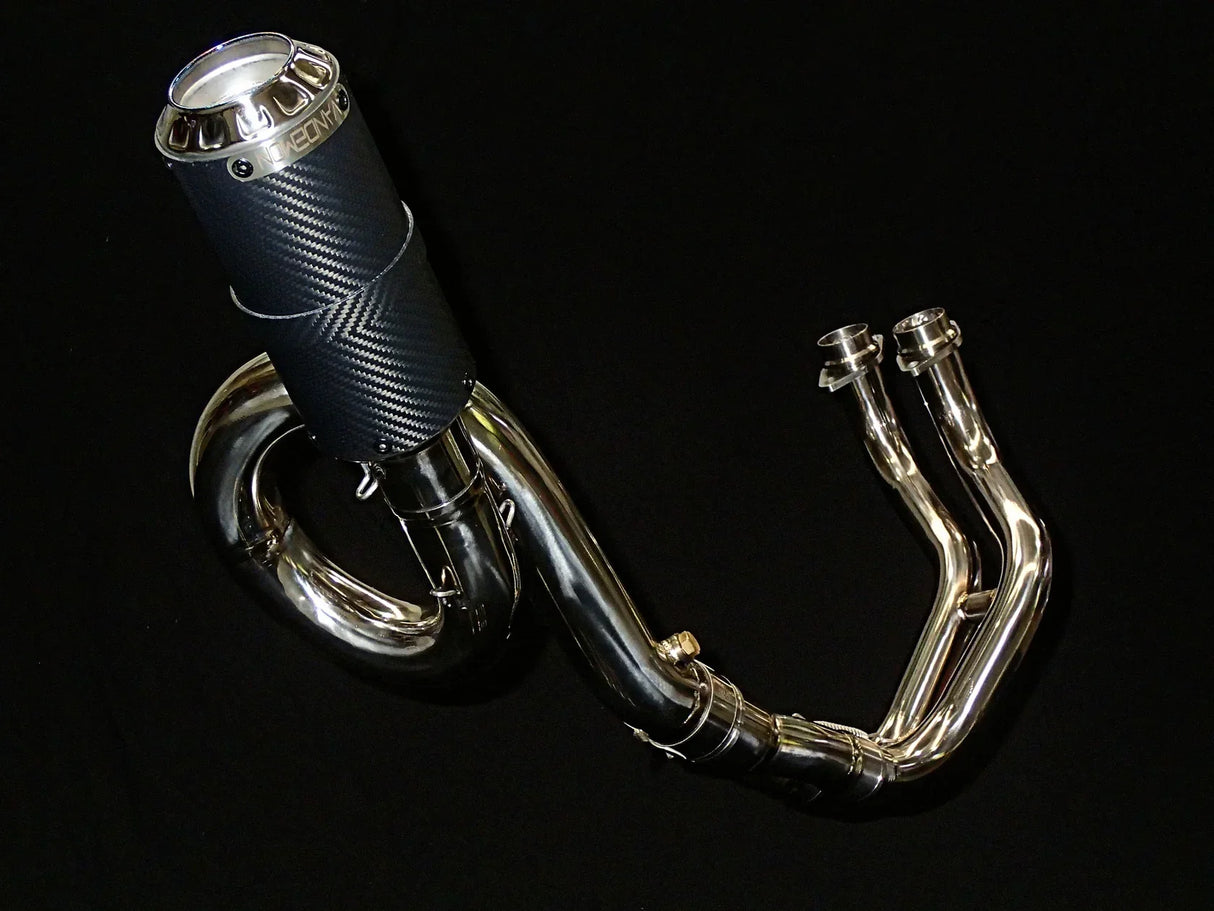 Vandemon Yamaha MT07 FZ07 XSR700 Titanium Exhaust System Carbon Muffler 2014-2024 YAMAMT07EXHTICFC VA-80