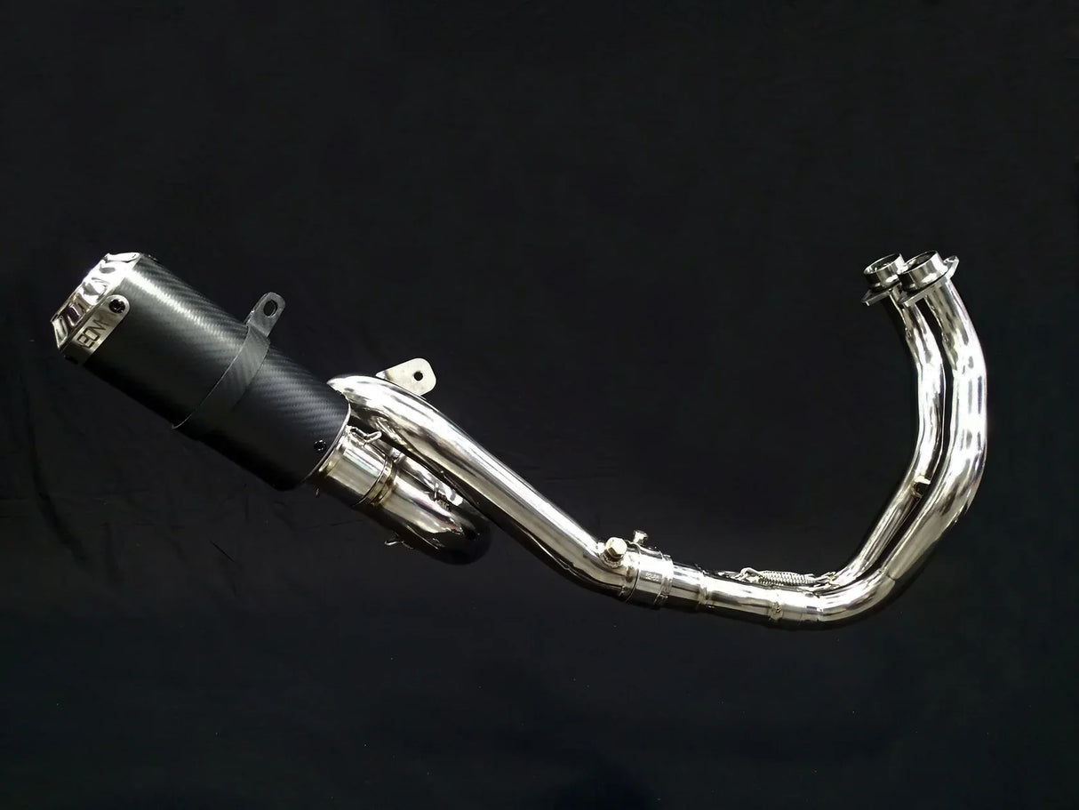 Vandemon Yamaha MT07 FZ07 XSR700 Titanium Exhaust System Carbon Muffler 2014-2024 YAMAMT07EXHTICFC VA-80