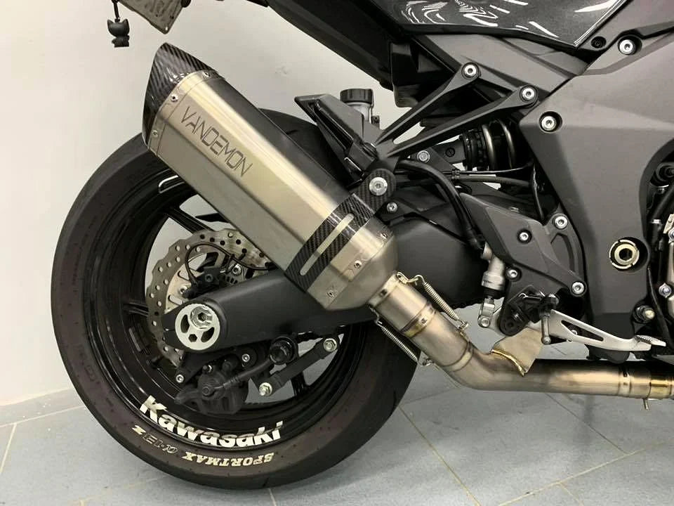 Vandemon Kawasaki Z1000 & SX Vandemon Titanium Exhaust Single Titanium Muffler KAWAZ10TIEXHSYSB VA-53