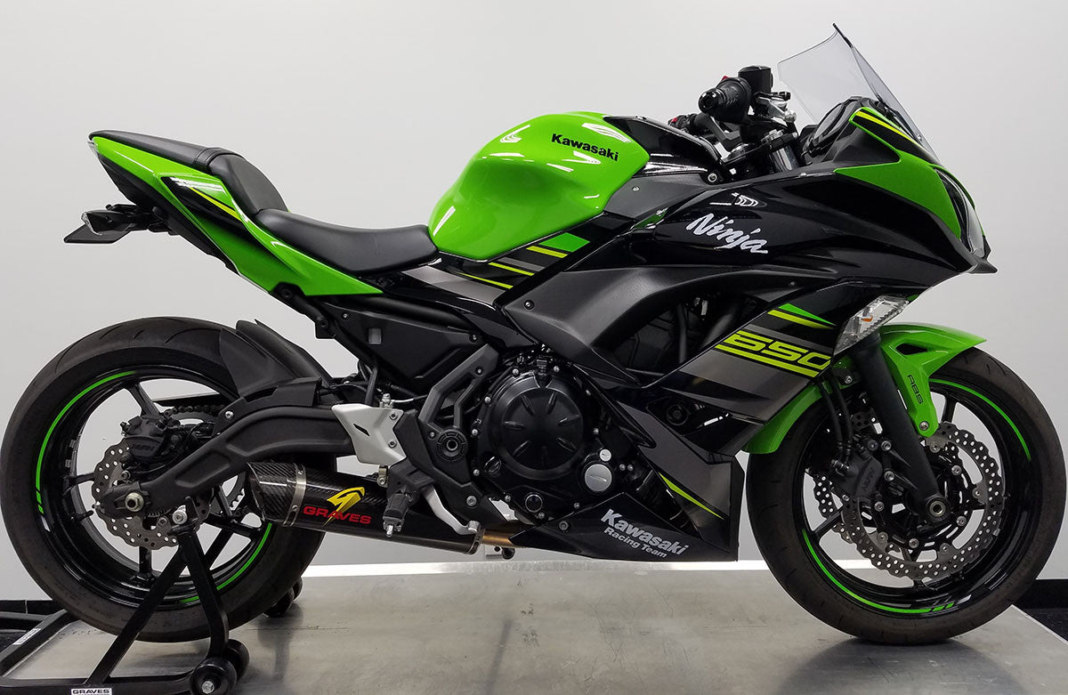 Graves Motorsports Full Exhaust System for Ninja 650/ Z650 2017 - 2024 Exk-18z650-Fsc
