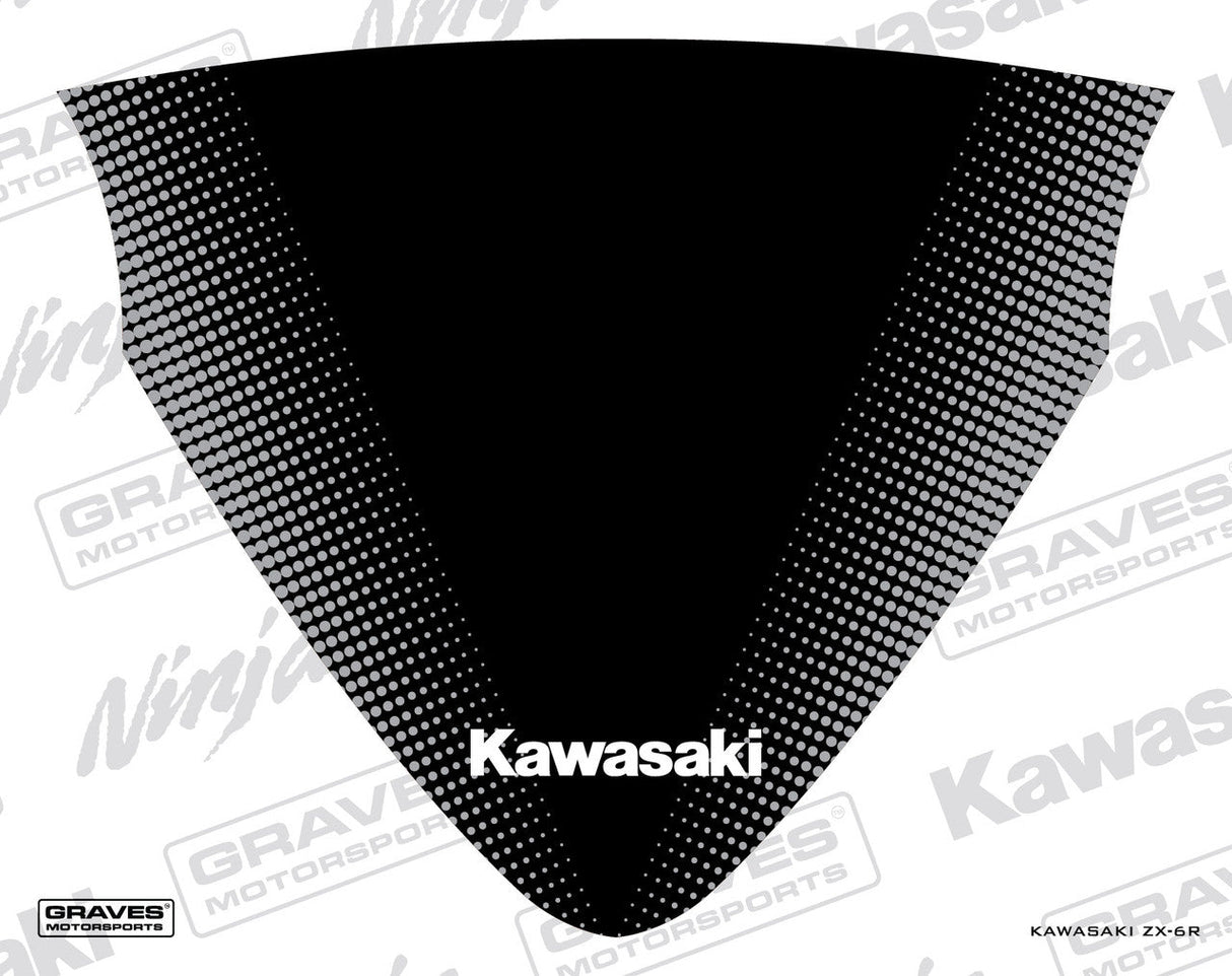 Graves ZX-6R Zero Gravity Tall Windscreen Sticker - Black STK-24ZX6-WSK