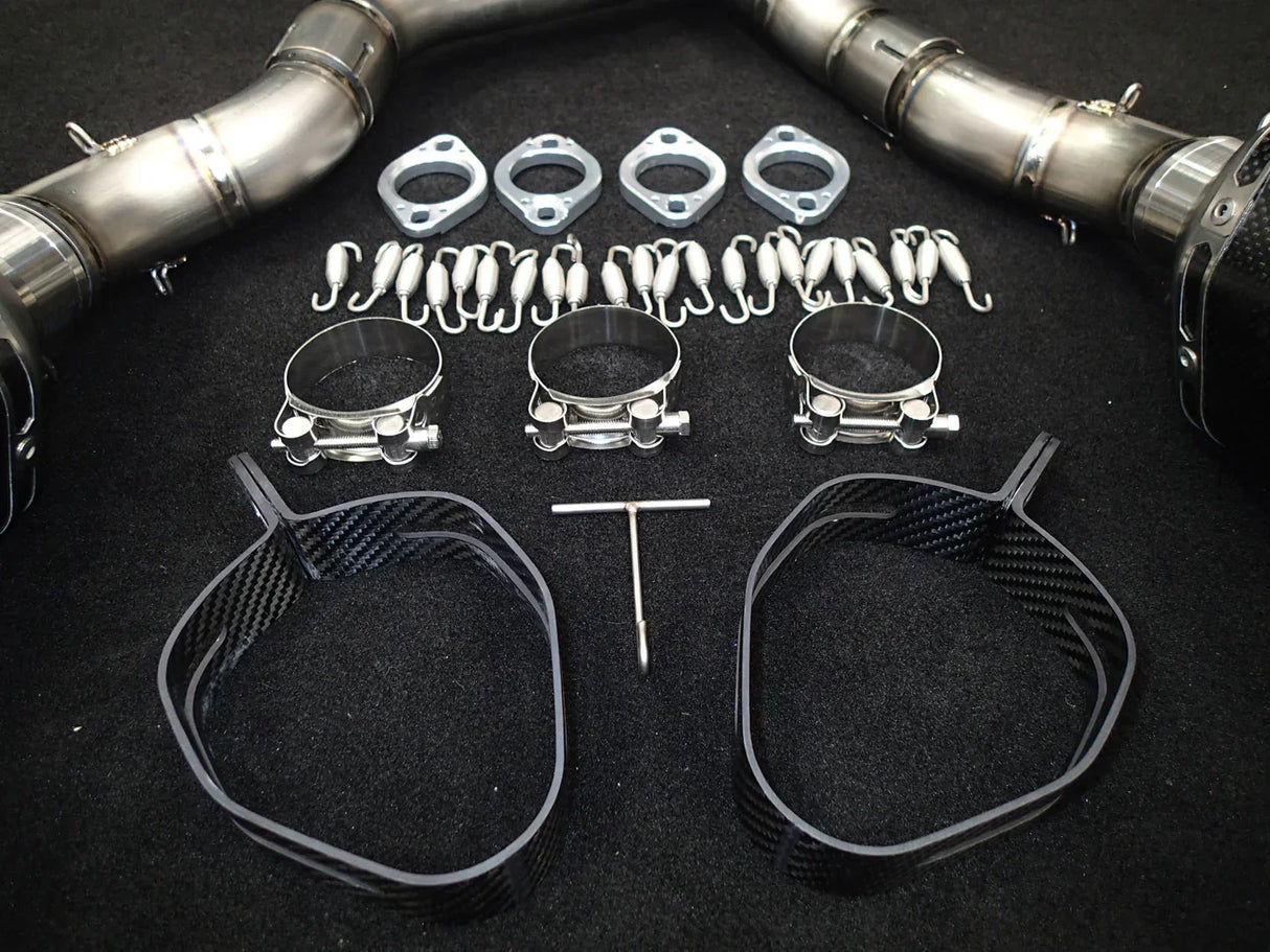 Vandemon Z1000 & SX Titanium Exhaust & Twin Carbon Fiber Mufflers KAWAZ10EXTIKITTB VA-20