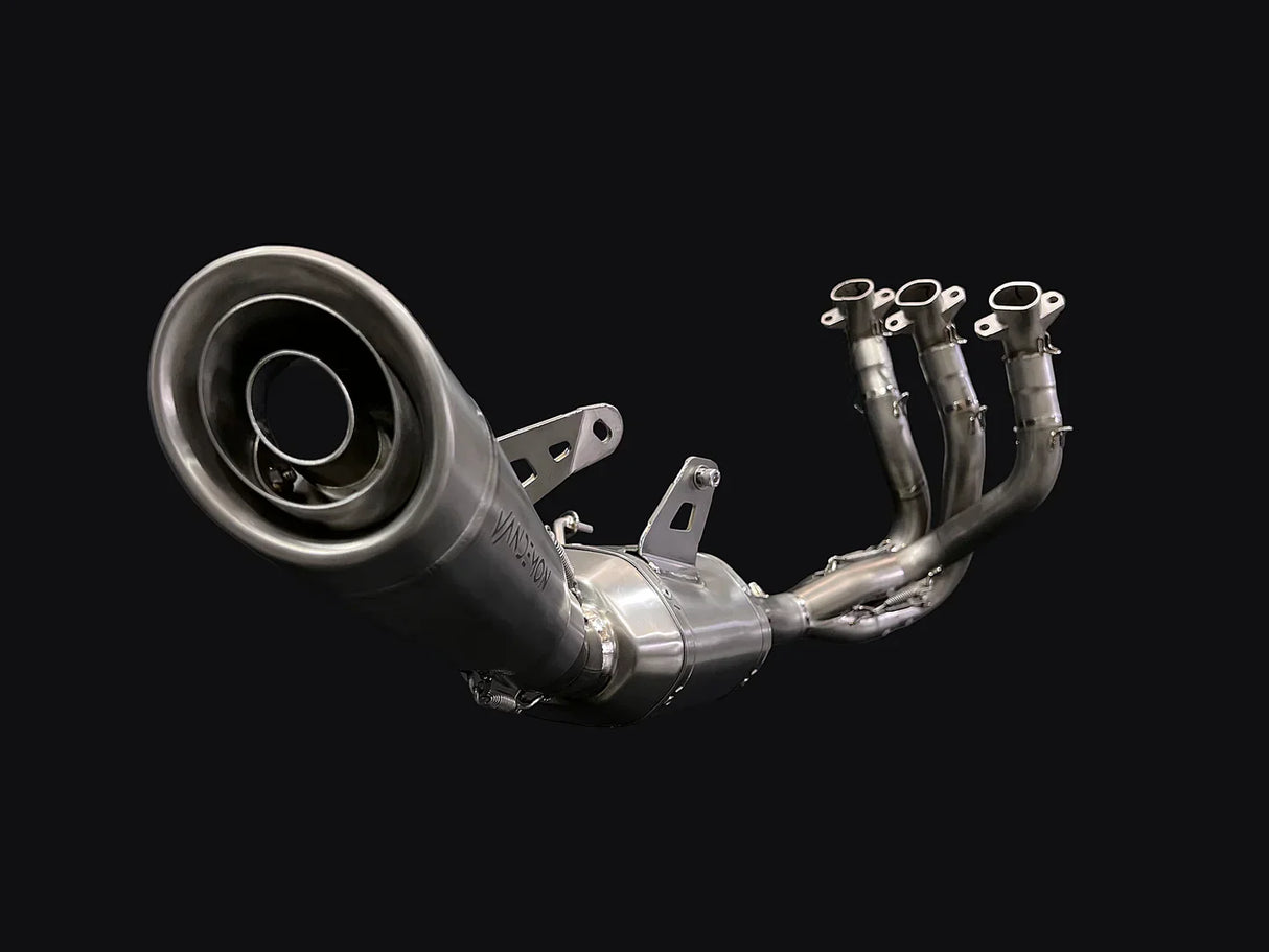 Vandemon Triumph 765 S/R/RS and Moto 2 Street Triple Slash Cut Titanium Exhaust 2023-2024 TRIUM765STTIEXB VA-149