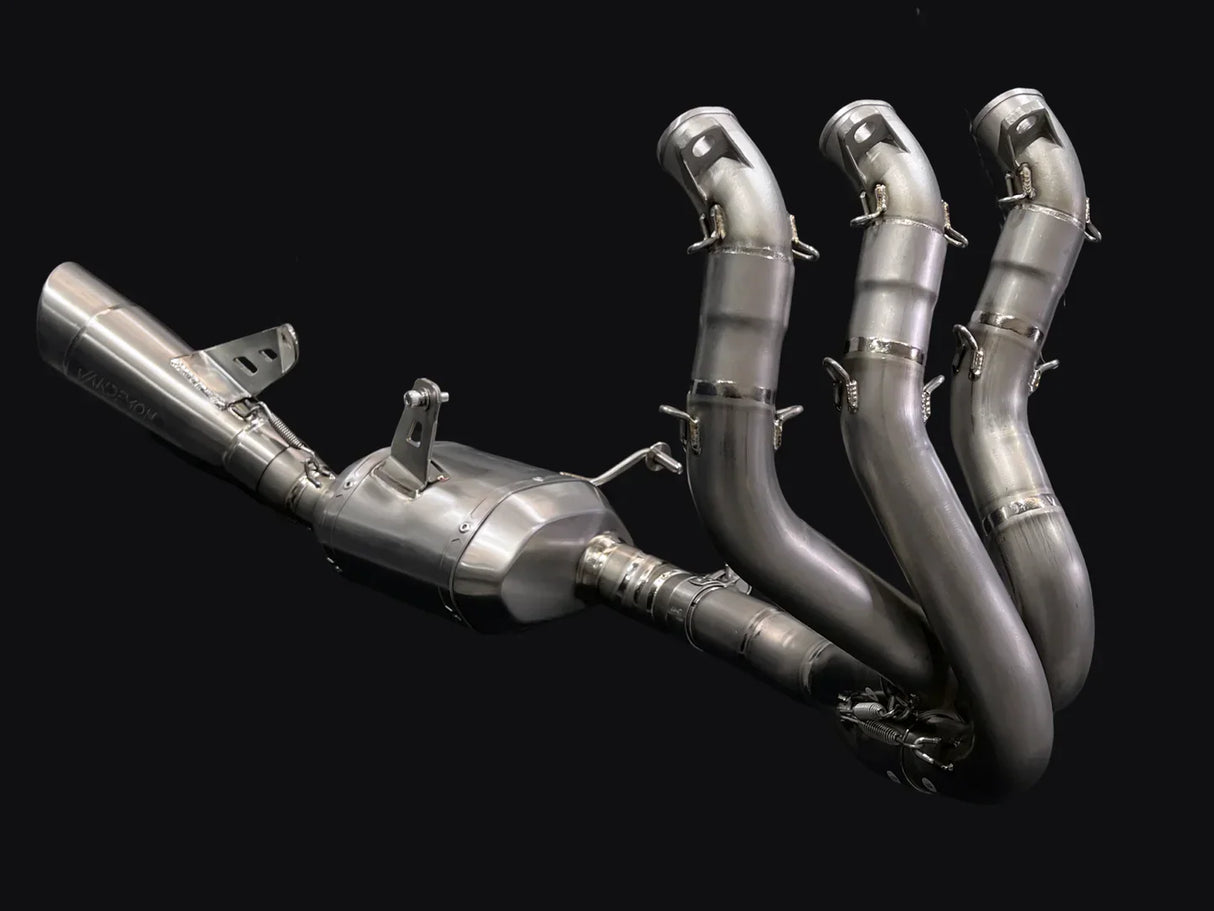 Vandemon Triumph 765 S/R/RS and Moto 2 Street Triple Slash Cut Titanium Exhaust 2023-2024 TRIUM765STTIEXB VA-149