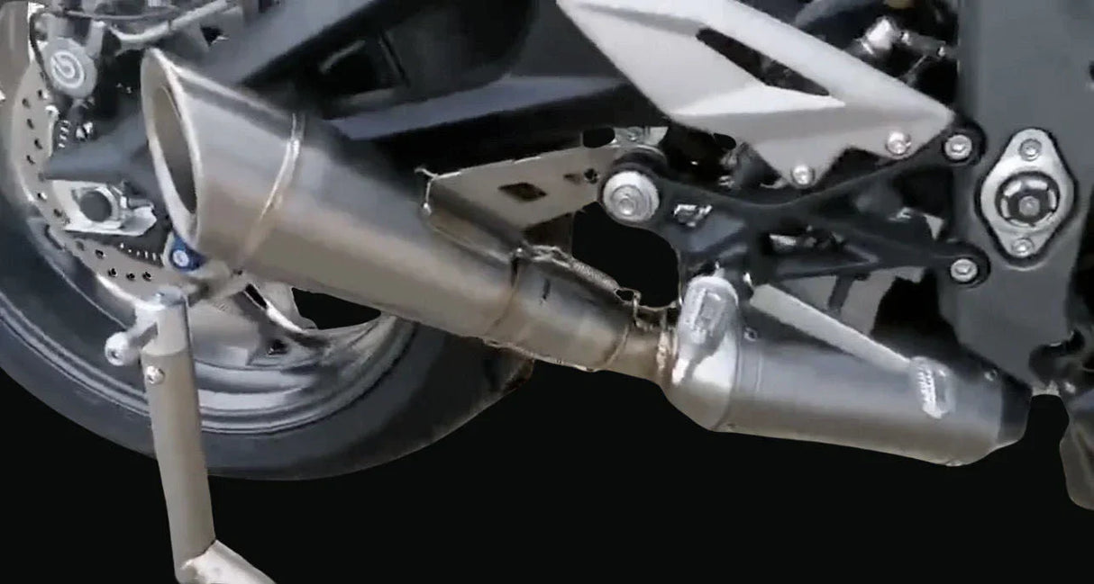 Vandemon Triumph 765 S/R/RS and Moto 2 Street Triple Slash Cut Titanium Exhaust 2023-2024 TRIUM765STTIEXB VA-149