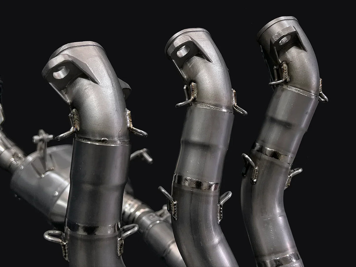 Vandemon Triumph 765 S/R/RS and Moto 2 Street Triple Slash Cut Titanium Exhaust 2023-2024 TRIUM765STTIEXB VA-149