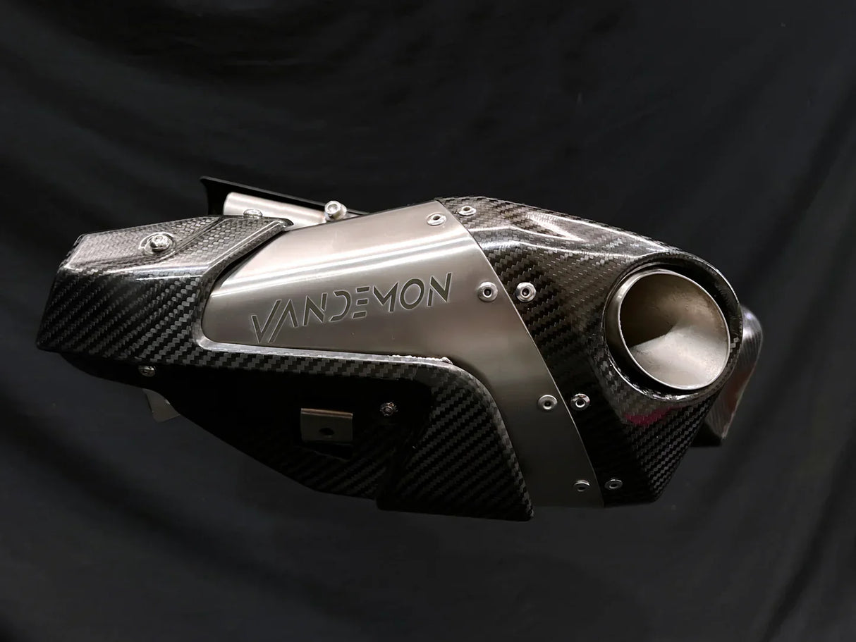 IN STOCK Vandemon Triumph Rocket 3R, GT and Storm Titanium Slip-On Mufflers 2019-2024 TRIUMROCKET3MUFC VA-1