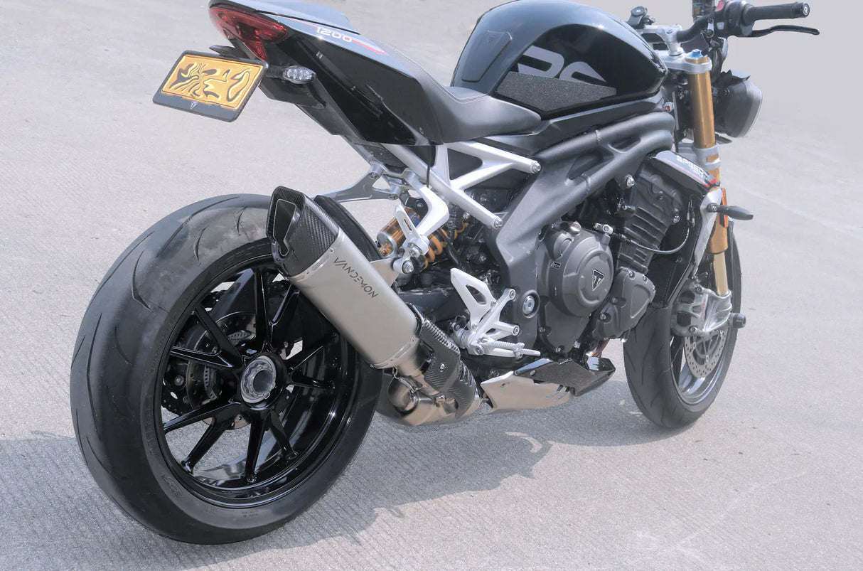 Vandemon Triumph Speed Triple 1200RS & RR Bimodal Titanium Stealth Slip-On Muffler TRIUM120SPDMUFB VA-157