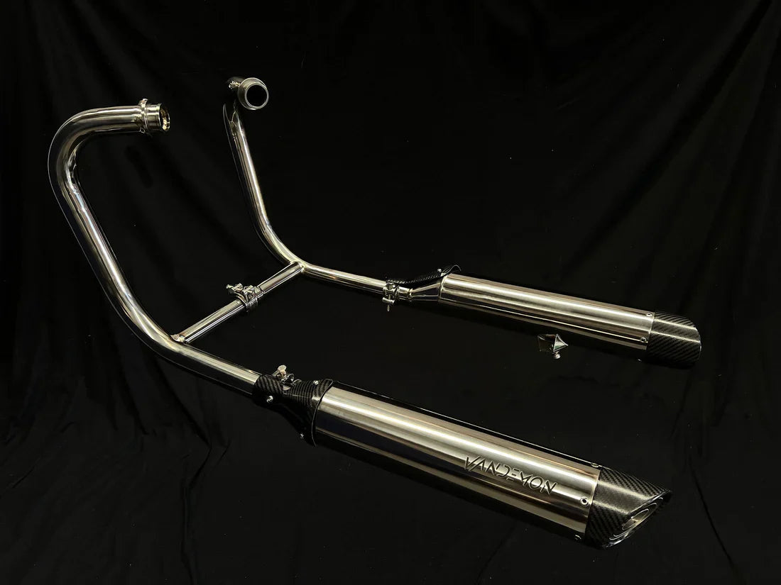 Triumph Bonneville Bobber Speedmaster 1200 Polished Titanium H Pipe Exhaust TRIUM120BOBREXPOB VA-13