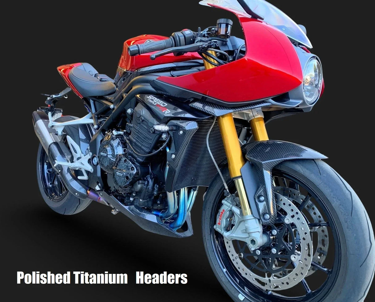in stock Vandemon Triumph Speed Triple 1200 RS & RR 2021–2024 Titanium POLISHED Headers and Link Pipe TRIUM120SPDHEADRB VA-156