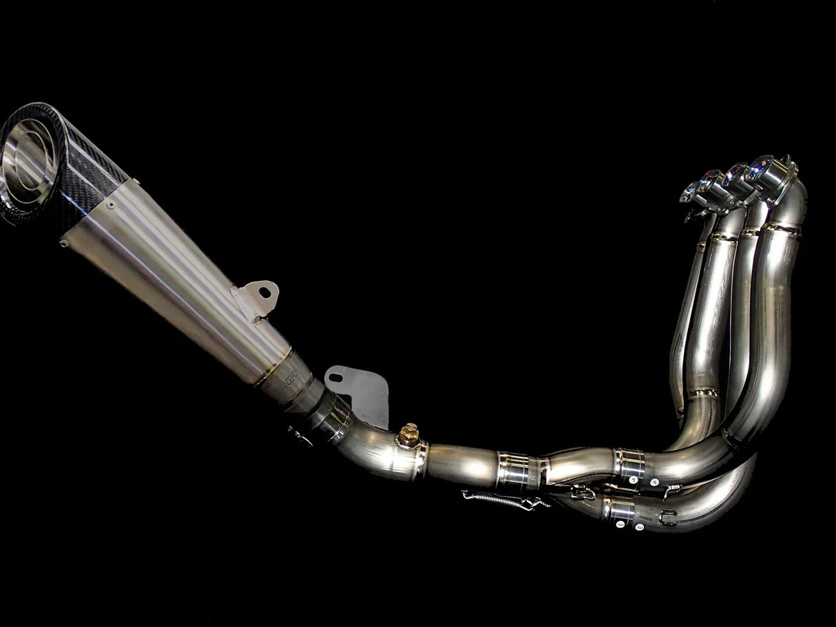 Vandemon Ninja H2 & H2R Brushed Titanium Exhaust & Carbon Tip Muffler KAWAH2TICSBREXHCF VA-5