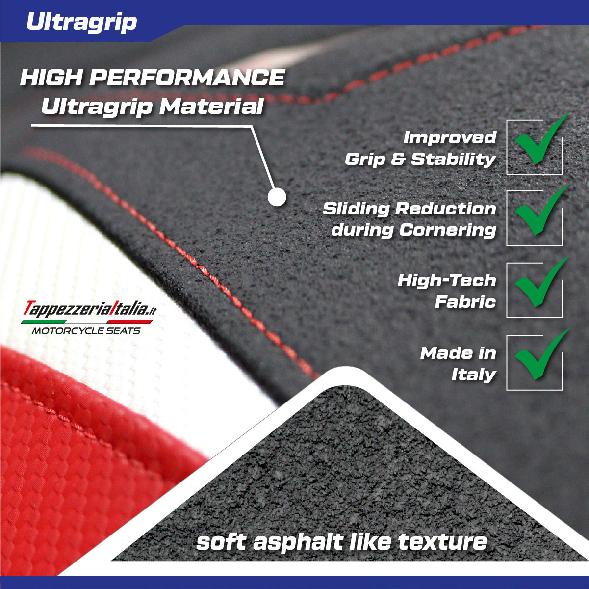 IN STOCK Tappezzeria Italia Yamaha R9 2025 Seat Cover Ultragrip Blue Black