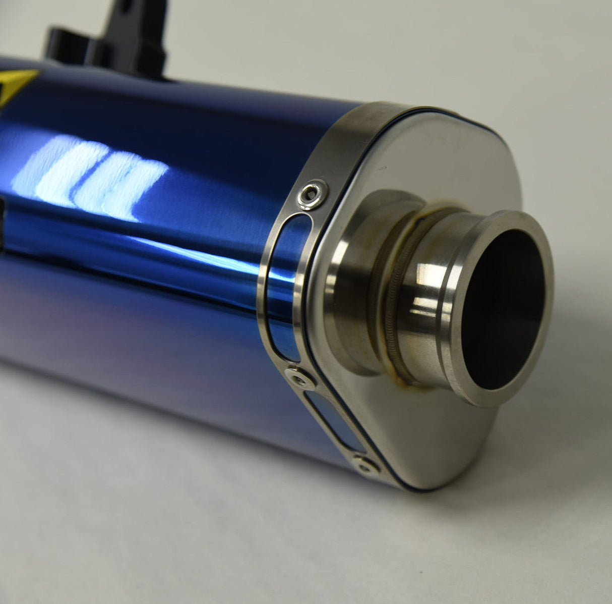 Graves motorsports escape de titanio eléctrico azul con respaldo de gato R6 2006-2024 EXY-15R6-CBTB