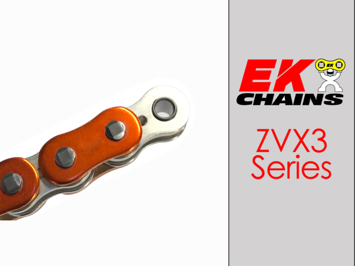 IN STOCK EK 525 ZVX3 - Orange Sportbike Chain - 120 Links 525ZVX3-120AO