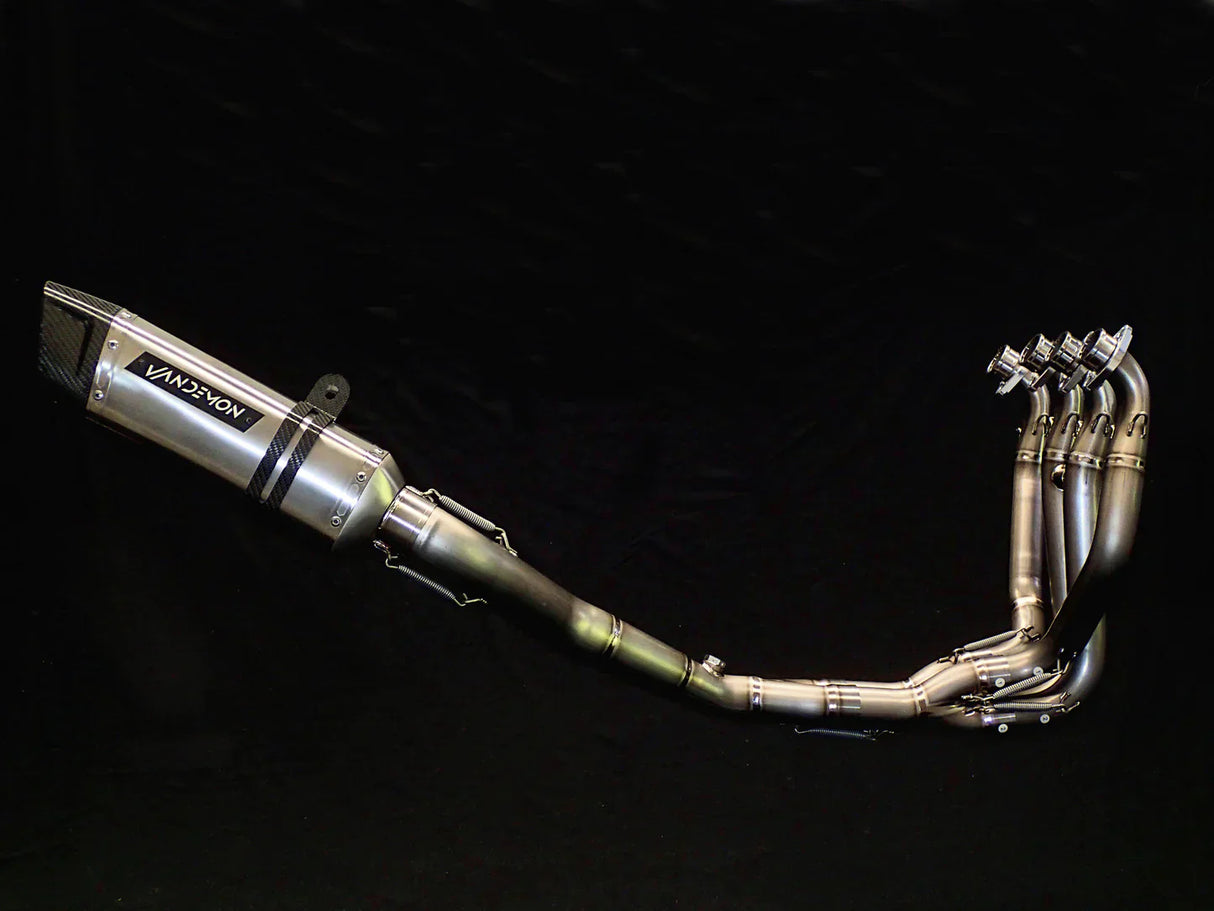 Vandemon ZX10R /ZX10RR 2011-2025 Titanium full Exhaust system with Carbon Fiber tip KAWAZX10EXTICFBA VA-89