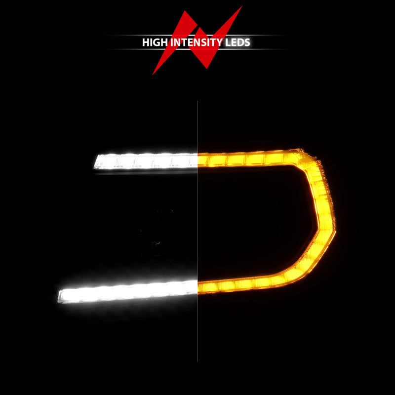 ANZO 05-11 Toyota Tacoma Projector Headlights w/Light Bar Switchback Black Housing 111564