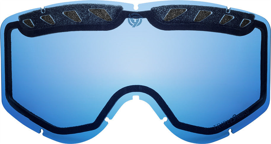 TRIPLE 9 T-9 Saint Dual Lens Blue Vented No Pins SKG-27 LENS BLUE