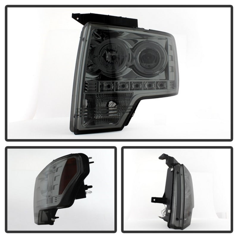 Spyder Ford F150 09-14 Projector Headlights Halogen Model- LED Halo LED Smke PRO-YD-FF15009-HL-SM 5010254