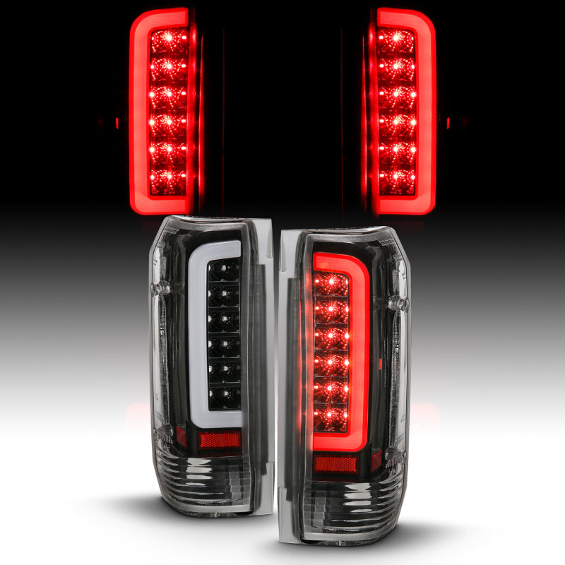 ANZO 1987-1996 Ford F-150 LED Taillights Black Housing Clear Lens (Pair) 311350