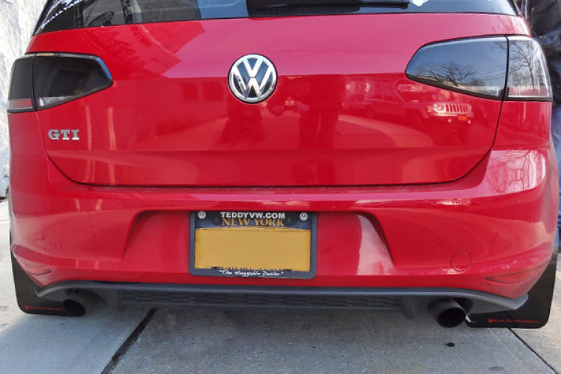 Rally Armor 15-21 VW Golf/GTI/TSI Black UR Mud Flap w/ Red Logo MF37-UR-BLK/RD