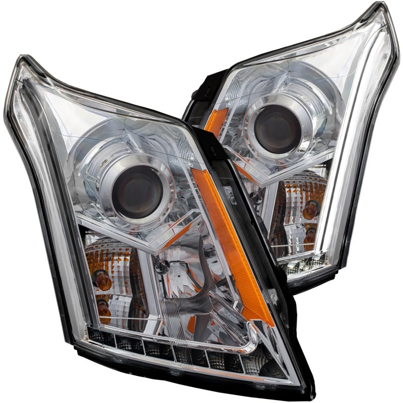ANZO 2010-2015 Cadillac Srx Projector Headlights w/ Plank Style Design Chrome 111307