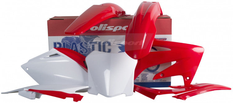 POLISPORT Plastic Body Kit Red W/White 90142