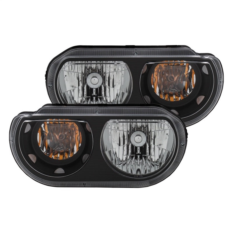 ANZO 2008-2014 Dodge Challenger Crystal Headlights Black 121526