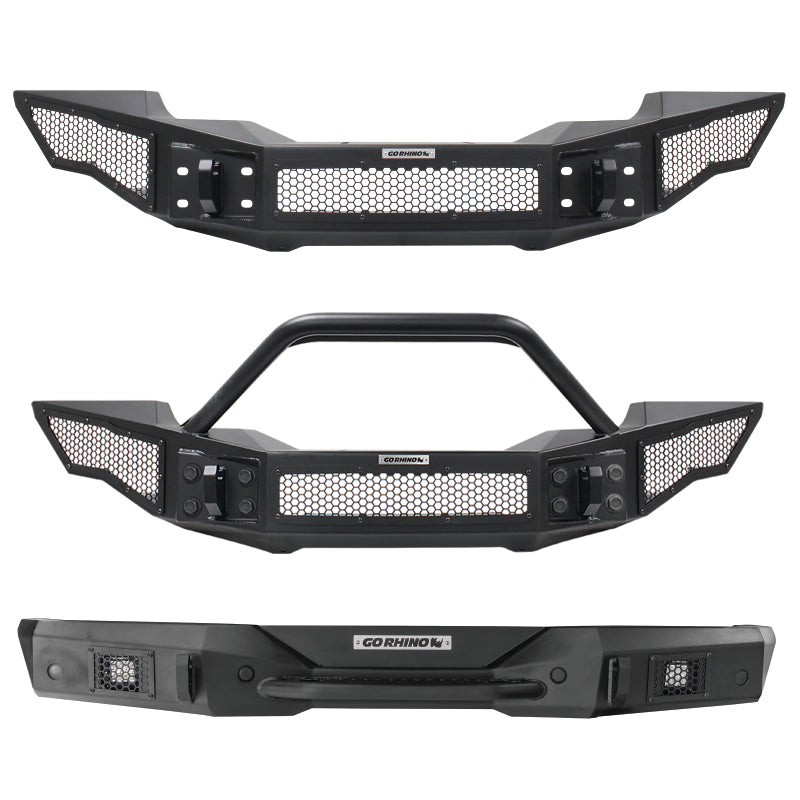 Go Rhino 07-20 Jeep Wrangler JL/JLU/JK/JKU/Gladiator JT Rockline Full Width Bumper w/ Overrider 331201T