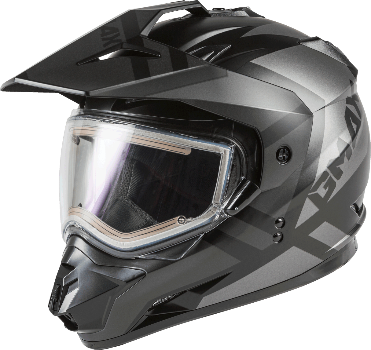 GMAX Gm-11s Trapper Snow Helmet W/Elec Shield Matte Blk/Gry Xl G4112507
