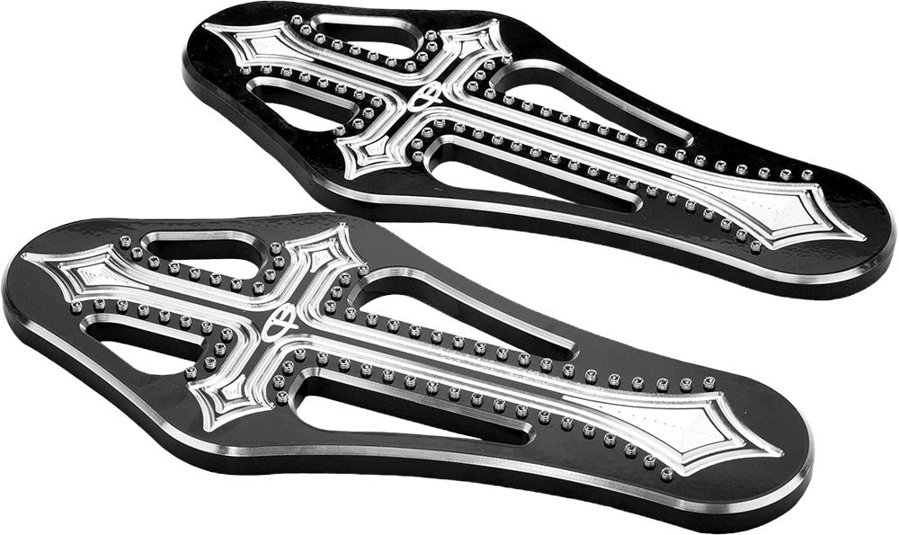 PREC. BILLET Floorboards Rider Darkside Black DRK-410-ALL-BLK