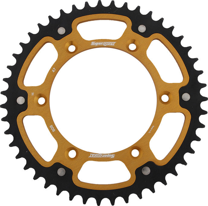 SUPERSPROX Rear Stealth Sprocket Alu/Stl 47t-520 Gld Kaw/Suz RST-808-47-GLD