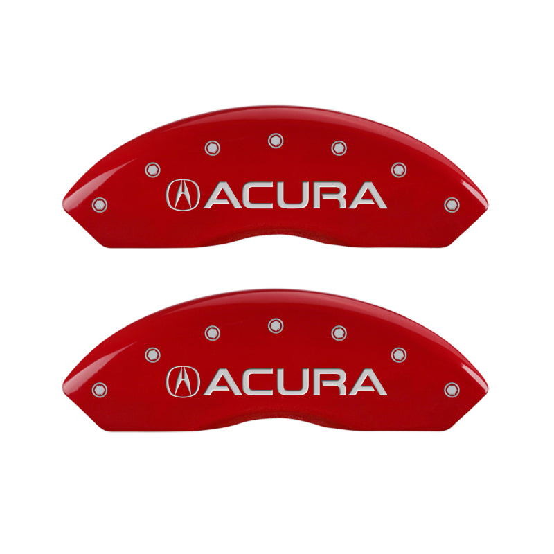 MGP 4 Caliper Covers Engraved Front Acura Engraved Rear TLX Red finish silver ch 39018STLXRD