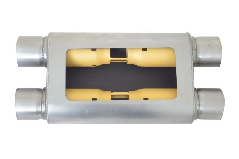 Gibson MWA Superflow Dual/Dual Oval Muffler - 4x9x14in/3in Inlet/3in Outlet - Stainless BM0112