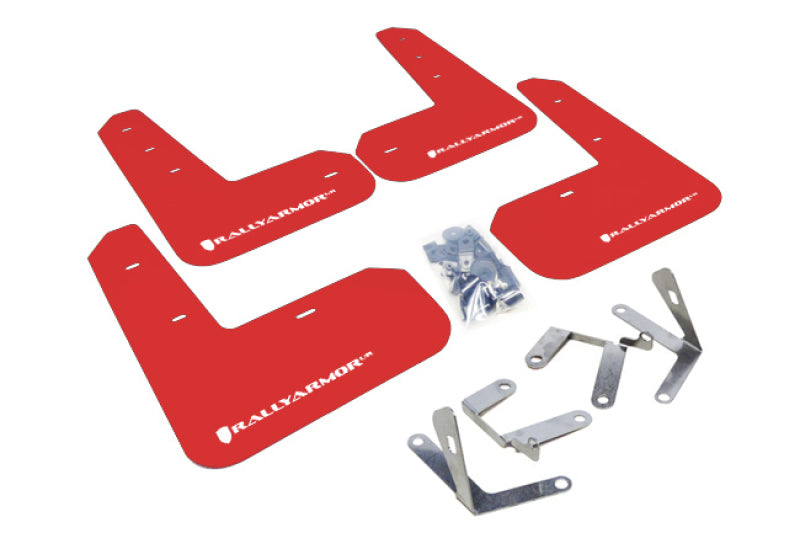 Rally Armor 13+ Subaru BRZ / 13+ Scion FR-S UR Red Mud Flap w/ White Logo MF23-UR-RD/WH