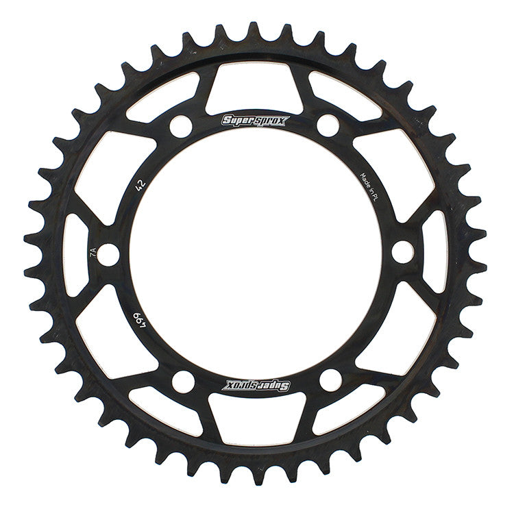 SUPERSPROX Rear Sprocket Steel 42t-530 Blk Kaw RFE-499-42-BLK