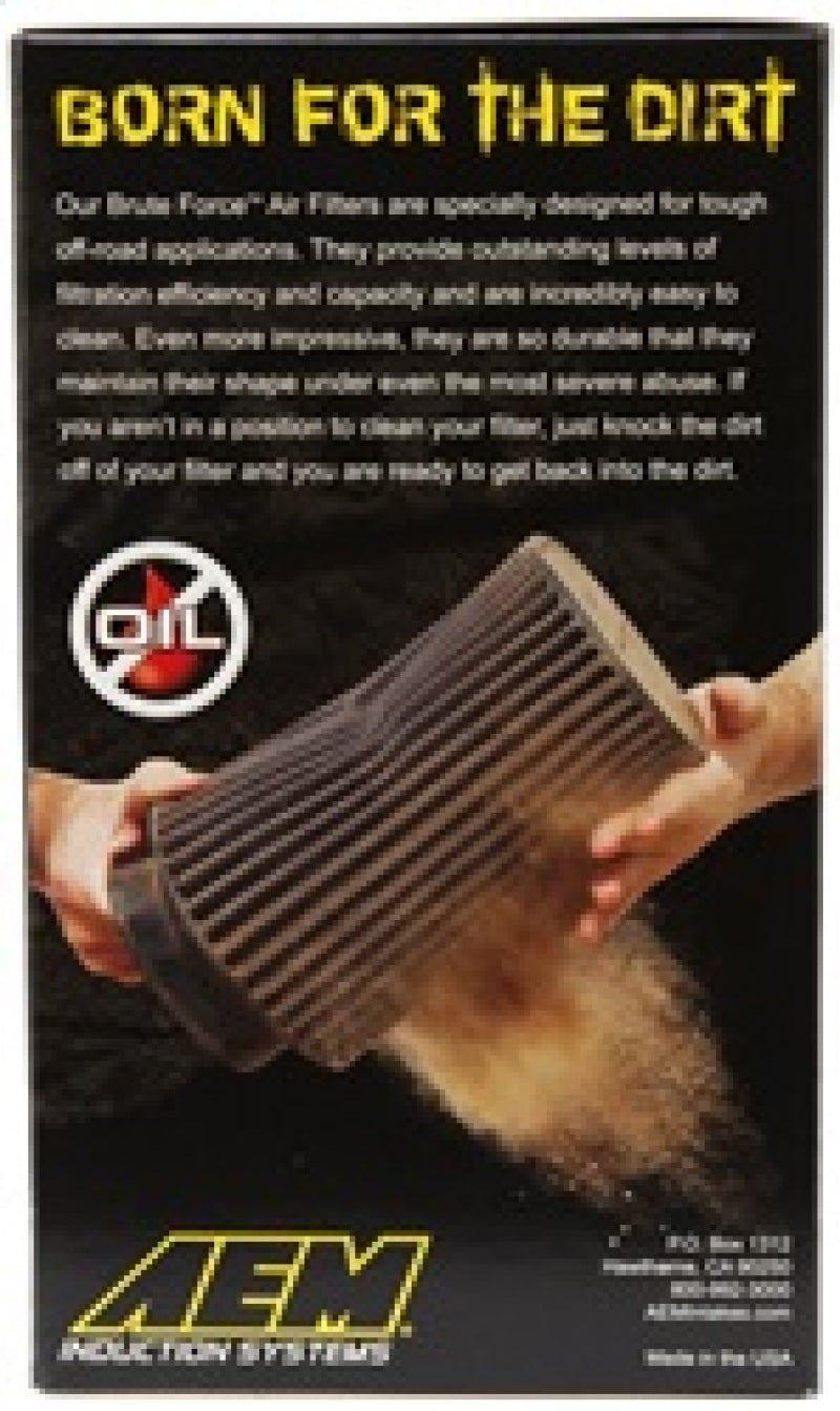 AEM Dryflow Conical Air Filter 2.75in Flange ID / 6in Base OD / 5.125in Top OD / 9.125in Height 21-2029BF