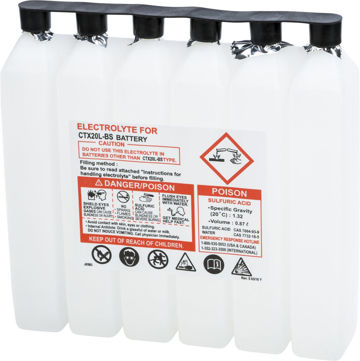 FIRE POWER Sealed Battery Electrolyte Pack 870cc 900CC CTX