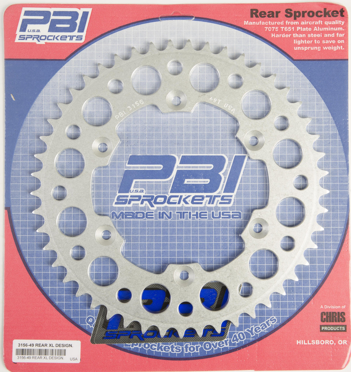 PBIRear Sprocket Aluminum 49t-520 Hon/Yam3156-49-3