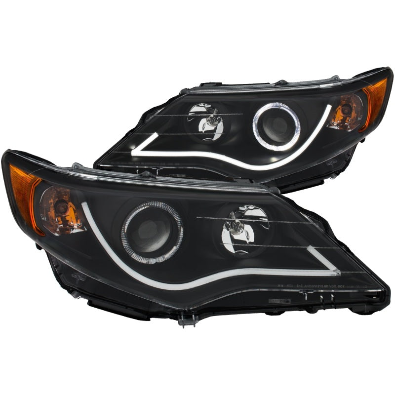 ANZO 2012-2013 Toyota Camry Projector Headlights w/ Halo Black 121512
