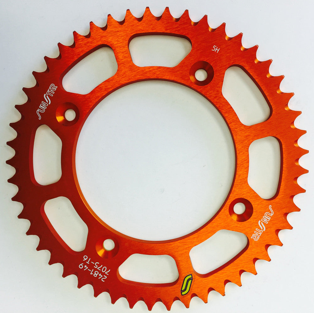 SUNSTAR Rear Sprocket Aluminum 49t-428 Org Husq/Ktm 5-248149OR